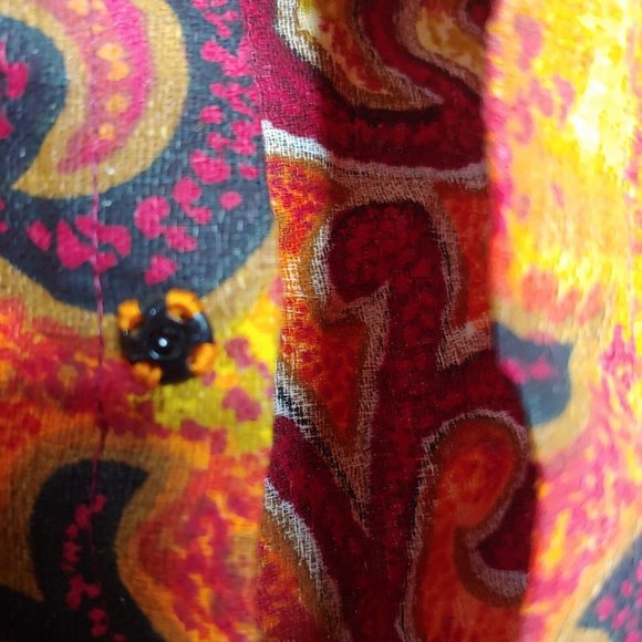 Vintage 70s Handmade Pillow Shams Set of 3 Orange Red Swirl Tassel Standard Size - Picture 8 of 16